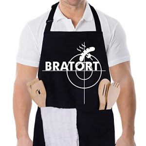BBQ apron ADAKEL BBQ apron for men with the slogan Brattoria