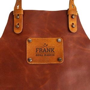 BBQ apron YourSurprise leather with name, CUSTOMIZABLE