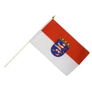 Hessen-Flagge Flaggenfritze Stockflagge Hessen 30 x 45 cm