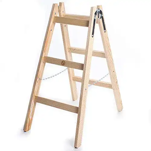 Holzstehleiter owlyshop Holzleiter Standard 2×3 Stufen zweiseitig