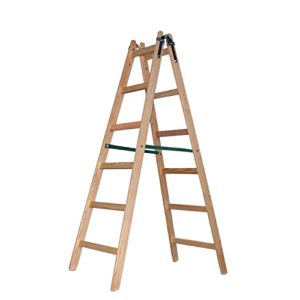 Holzstehleiter Vago-Tools Holzleiter Leiter Trittleiter 2 x 6 Stufen