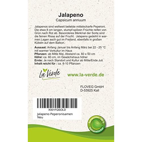 Jalapeno-Samen La Verde MEIN GARTEN UND ICH. Jalapeno