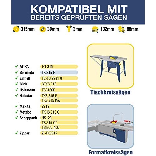 Kreissägeblatt 315×30 mm FALKENWALD ® Tischkreissägeblatt