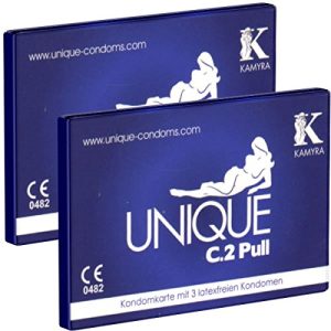 Latexfreie Kondome Kamyra Unique C.2 PULL Condom Card, 2 x 3