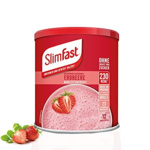 Mittel zum Abnehmen SlimFast Milchshake Pulver Erdbeere 438 g