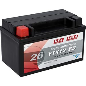 Motorradbatterie 12 V 10 Ah Cartec Motorradbatterie YTX12-BS