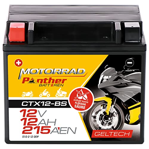 Die beste motorradbatterie 12 v 10 ah panther gel batterie ytx12 bs Bestsleller kaufen