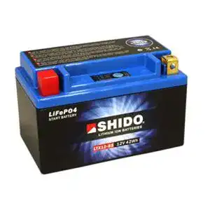 Motorradbatterie 12 V 10 Ah SHIDO Lithium LTX12-BS/YTX12-BS