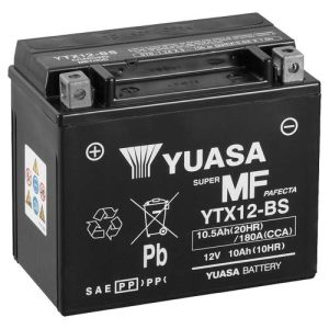 Motorradbatterie 12 V 10 Ah Yuasa Batterie YTX12-BS (WC) AGM