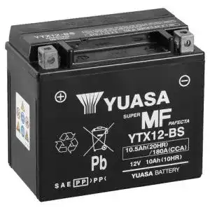 Motorradbatterie 12 V 10 Ah Yuasa Batterie YTX12-BS (WC) AGM
