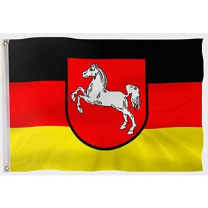 Niedersachsen-Flagge PHENO FLAGS mit Messing-Ösen 90x 50cm