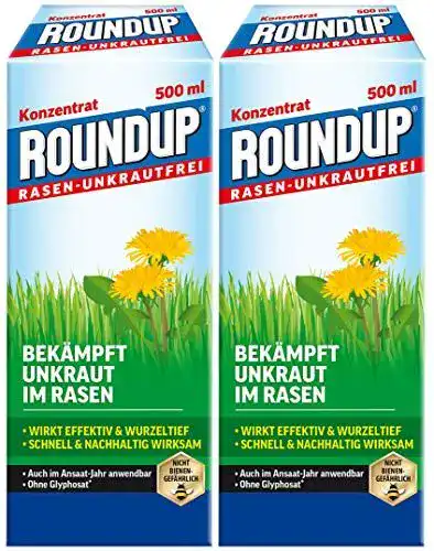 Roundup-Unkrautvernichter Roundup Rasen-Unkrautfrei, 2×500 ml