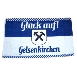 Schalke-Fahne FahnenMax Fahne Glück auf! Gelsenkirchen