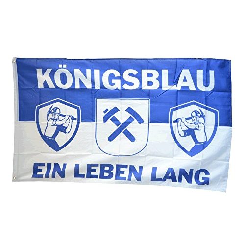 Schalke-Fahne Flaggenfritze, Königsblau EIN Leben lang + Sticker