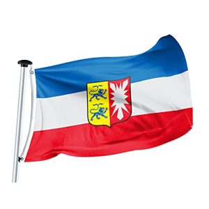 Schleswig-Holstein-Flagge FLAGLY Glanzpolyester mit Ösen