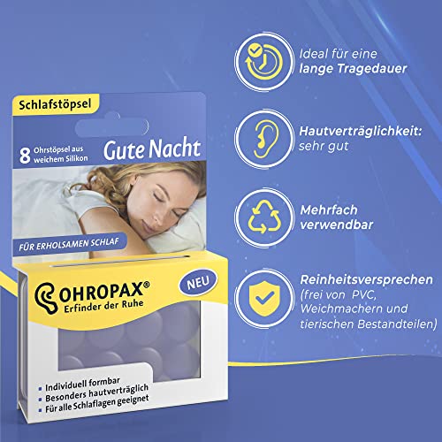 Silikon-Ohrstöpsel OHROPAX Gute Nacht, individuell formbar