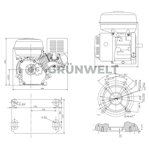 Standmotor G GRÜNWELT Grünwelt GW460E 18 PS 460 ccm