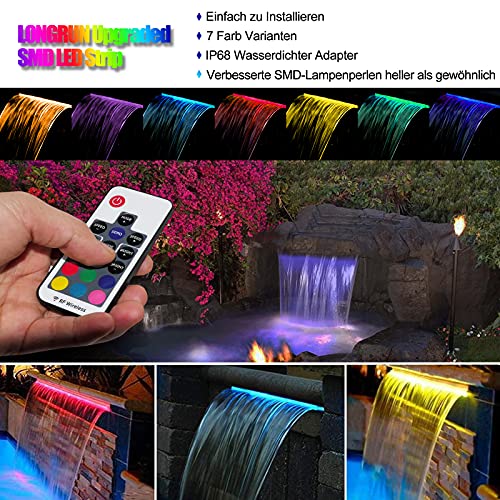 Wasserwand Longrun Wasserfall mit mehrfarbigem LED