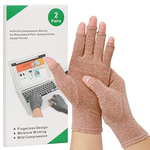 Arthrose-Handschuhe HSGEZUOQI 2-Paar, fingerlos, atmungsaktiv