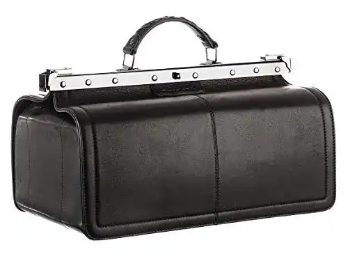 Arzttasche Ledershop24 Greenland Nature Black-Nappa Doc-Bag