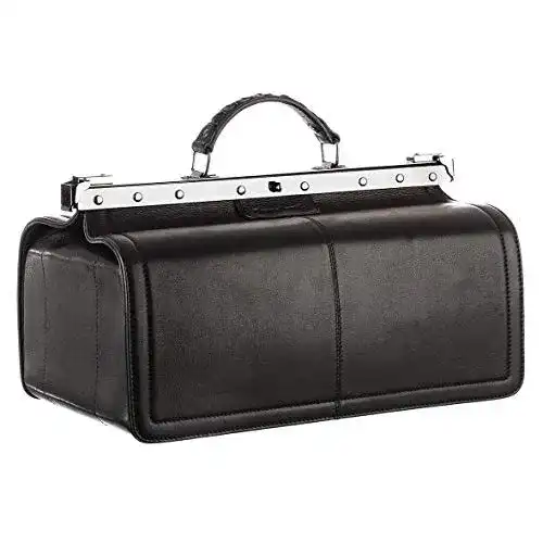 Arzttasche Ledershop24 Greenland Nature Black-Nappa Doc-Bag