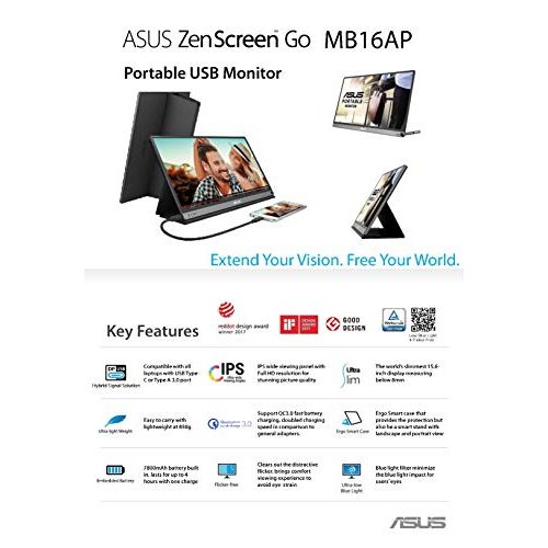 Asus-Zenscreen ASUS ZenScreen MB16AP, 15,6 Zoll tragbar