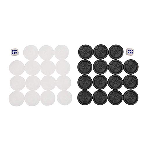 Backgammon-Steine Zerodis Kunststoff Schwarz Weiß