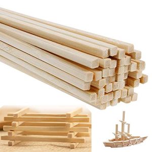 Bambusstäbe YUNSTK zum Basteln, 50 Stück Holzleisten 4x4mm