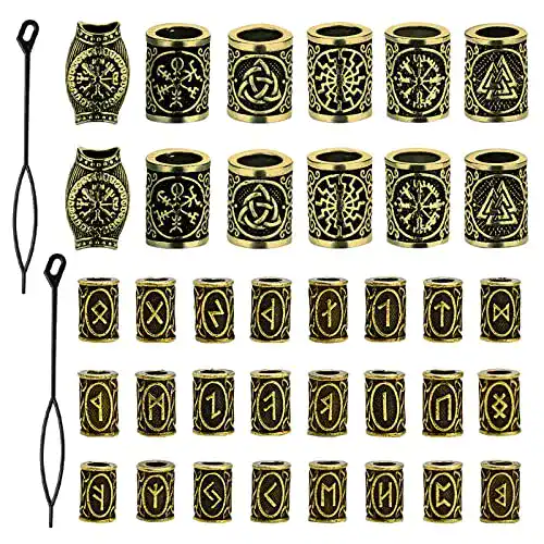 Die beste Bartperlen Cdemiy wikinger, 36 Pcs Haar Bart Perlen, Antike Rune 2026 Test Bestseller Bartperlen Cdemiy wikinger, 36 Pcs Haar Bart Perlen, Antike Rune