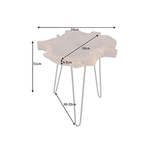 Baumscheiben-Tisch riess-ambiente.de Massiver Teak WILD 50cm