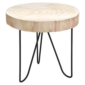 Baumscheiben-Tisch Spetebo Rustikaler Massivholz Beistelltisch