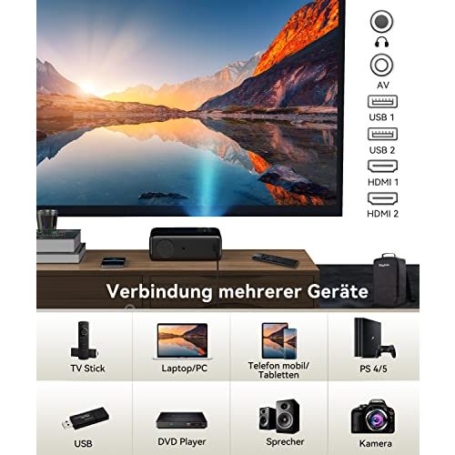 Beamer unter 200 Euro Rayfoto Beamer 4k, 9500L Full HD Native