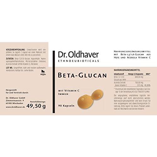 Beta-Glucan Dr. Oldhaver Ethnoeubioticals, 90 Kapseln