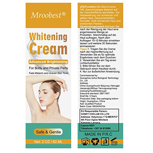 Bleichcreme Mroobest Whitening Cream, Underarm Whitening