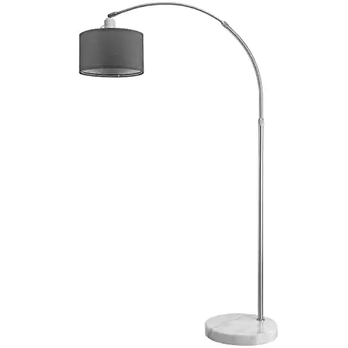 Bogenlampe Monzana Stoffschirm Marmorfuß 150-175 cm