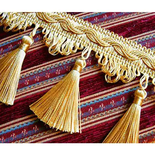 Borten Luxus Quastenborte DE Quastenborte Breite 8 cm Gold