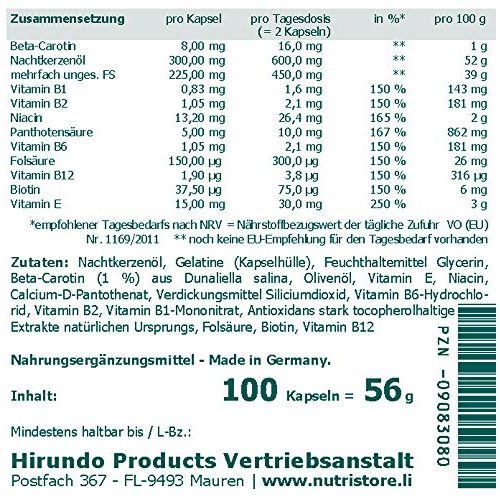 Bräunungskapseln Hirundo Products Beta-Carotin Kapseln 100 Stk.