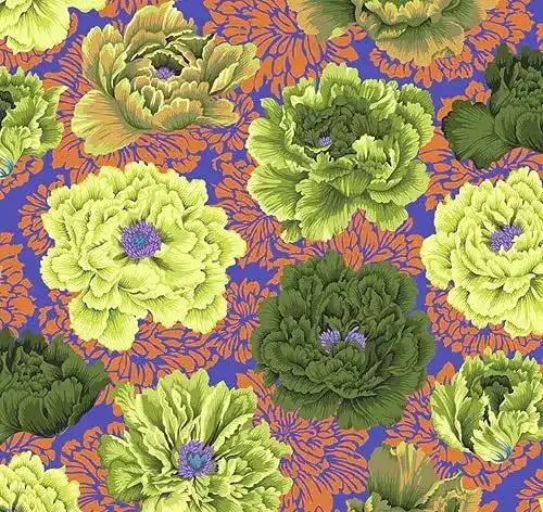 Brokatstoff Free Spirit KAFFE FASSETT Brokatpfingstrosenmoos
