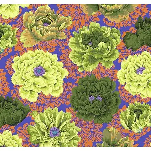 Brokatstoff Free Spirit KAFFE FASSETT Brokatpfingstrosenmoos