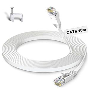 Cat6-Kabel GLCON Lan Kabel 10meter Cat 6 Netzwerkkabel, weiß