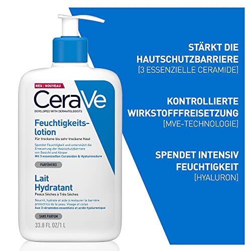 Cerave-Feuchtigkeitslotion CeraVe, für Körper und Gesicht, 1l