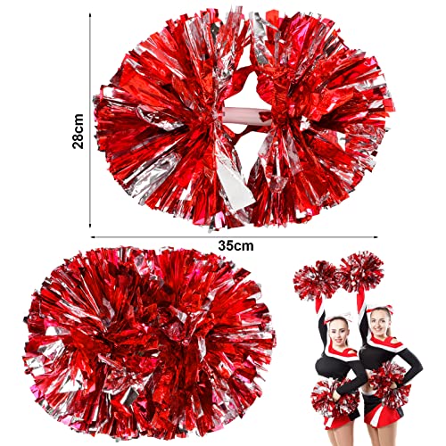 Cheerleader-Pompons Fangehong 4 Stück, Metallic Cheerleading