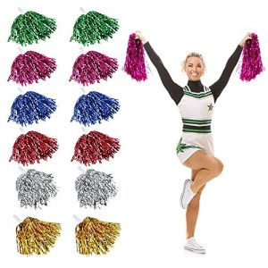 Cheerleading pompoms RMENOOR 12 pieces, Metallic Cheers Ball
