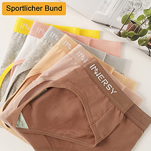 Damen-Unterhosen INNERSY Baumwolle Weich Sport Slip 6er Pack