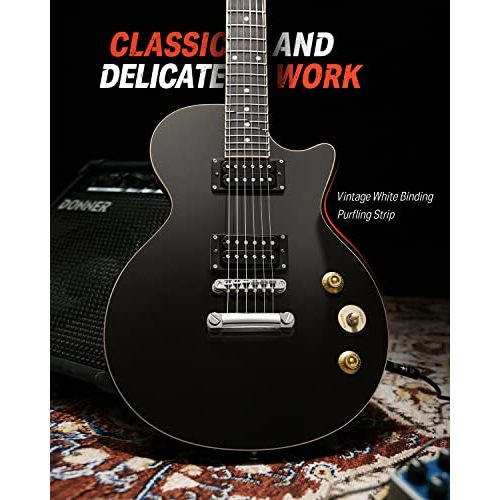 Donner-Gitarre Donner E-Gitarre Set E Gitarren LP-Stil 39 Zoll