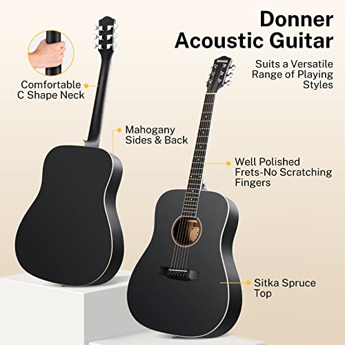 Donner-Gitarre Donner Gitarre Akustik Kit Einsteiger 4/4