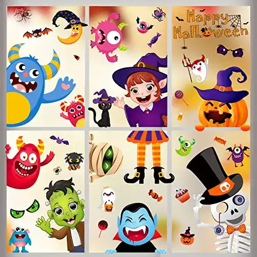 Fensterbilder Yuson Girl Halloween,10 Blätter Aufkleber