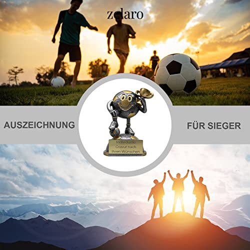 Fußball-Pokal Zelaro Pokal mit Gravur Wunschtext, silbergrau