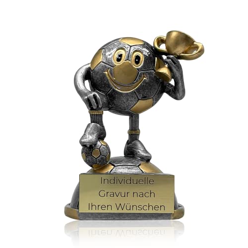 Fußball-Pokal Zelaro Pokal mit Gravur Wunschtext, silbergrau
