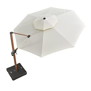Gastro umbrella PURPLE LEAF aluminum wood look cantilever umbrella Ø 365 cm